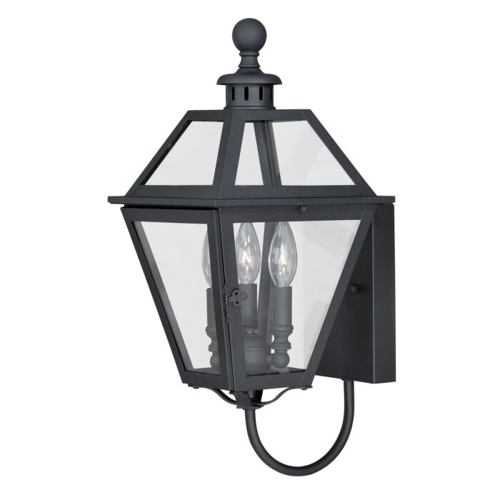 Nottingham 3-Light Outdoor Wall Mount in Textured Black