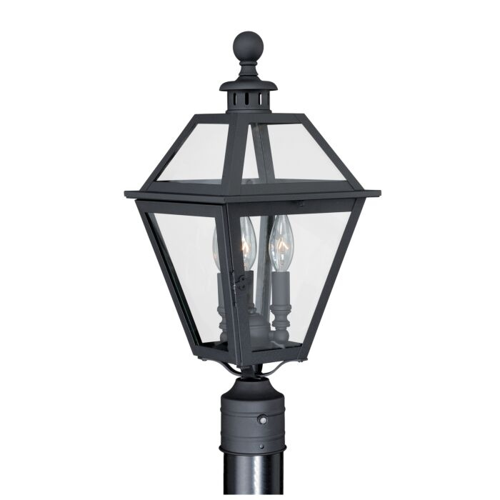 Nottingham 3-Light Outdoor Post Mount in Textured Black