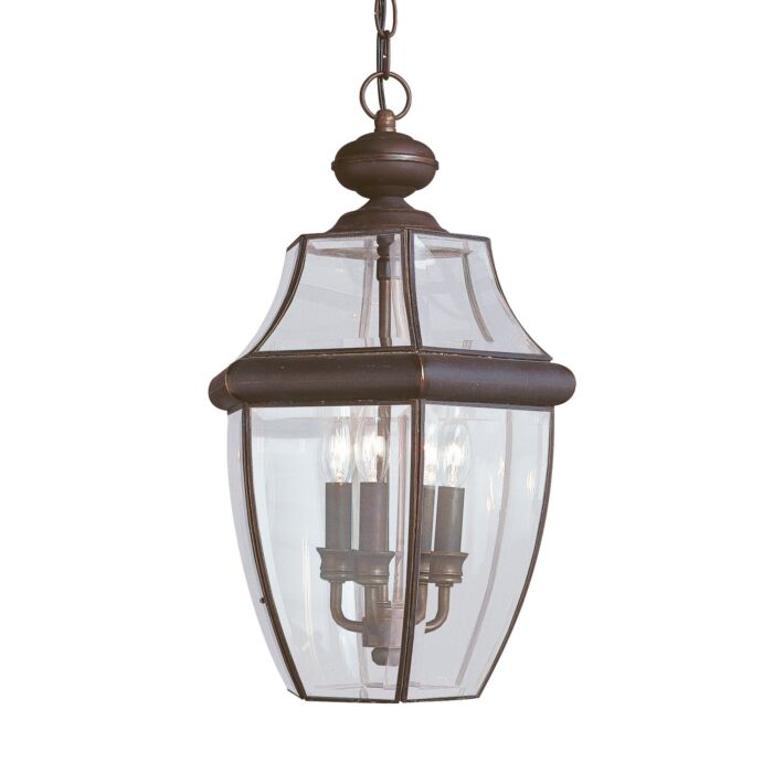 Sea Gull Lancaster 3 Light Outdoor Hanging Light in Antique Bronze
