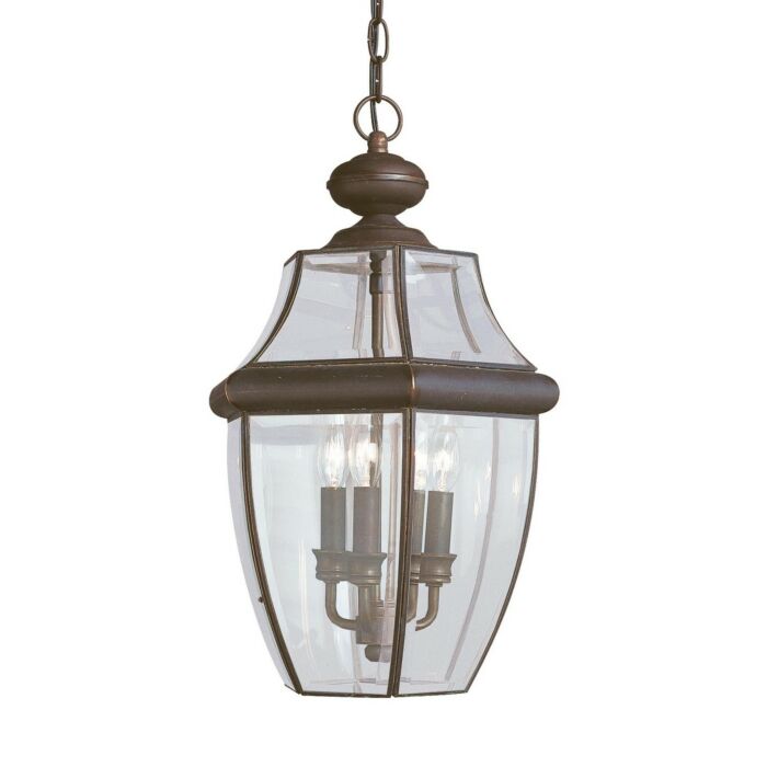Sea Gull Lancaster 3 Light Outdoor Hanging Light in Antique Bronze