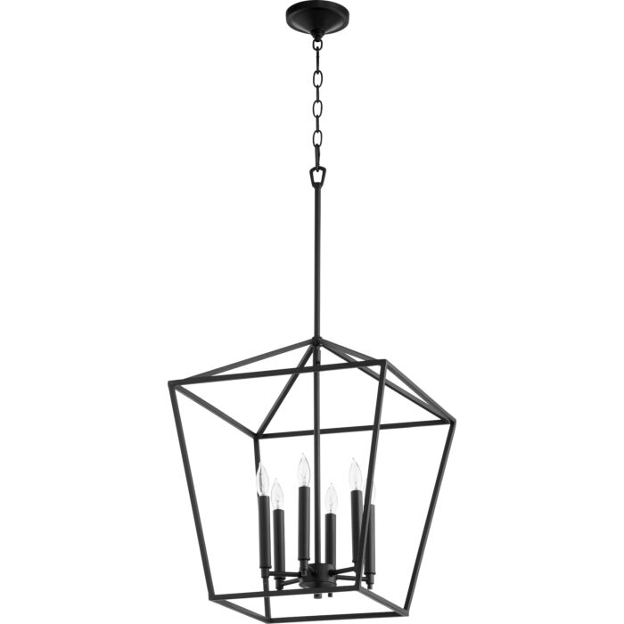 Quorum Gabriel 6 Light 17 Inch Foyer Light in Noir