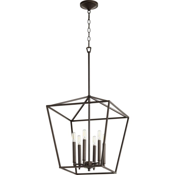 Quorum Gabriel 6 Light 17 Inch Foyer Light in Oiled Bronze