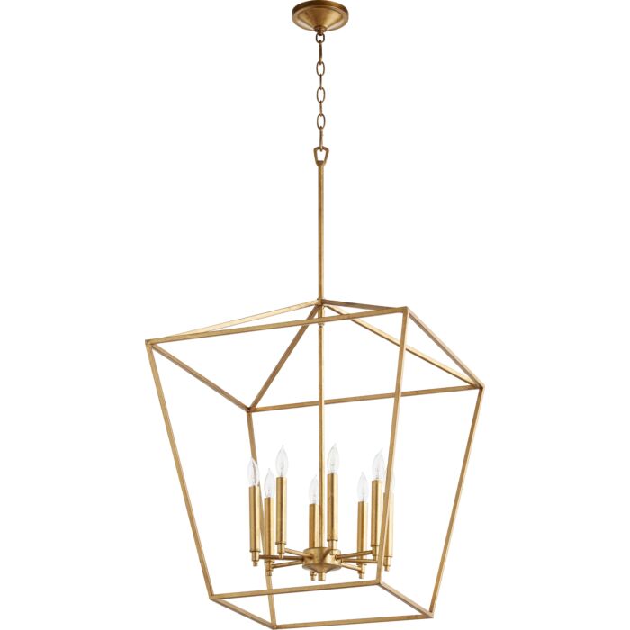 Quorum Gabriel 8 Light 22 Inch Foyer Light in Gold Leaf
