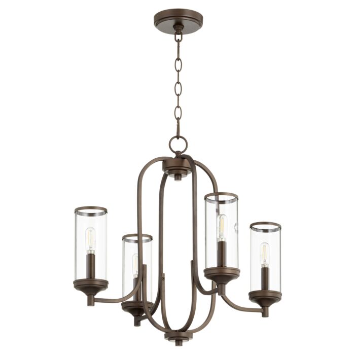 Quorum Collins 4 Light 21 Inch Transitional Chandelier in Oiled Bronze