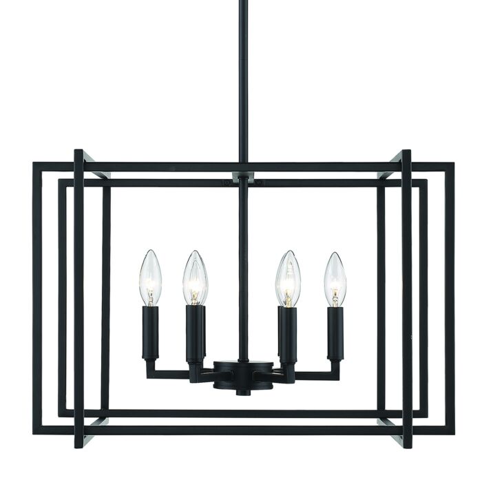 Golden Tribeca 6 Light Chandelier in Black