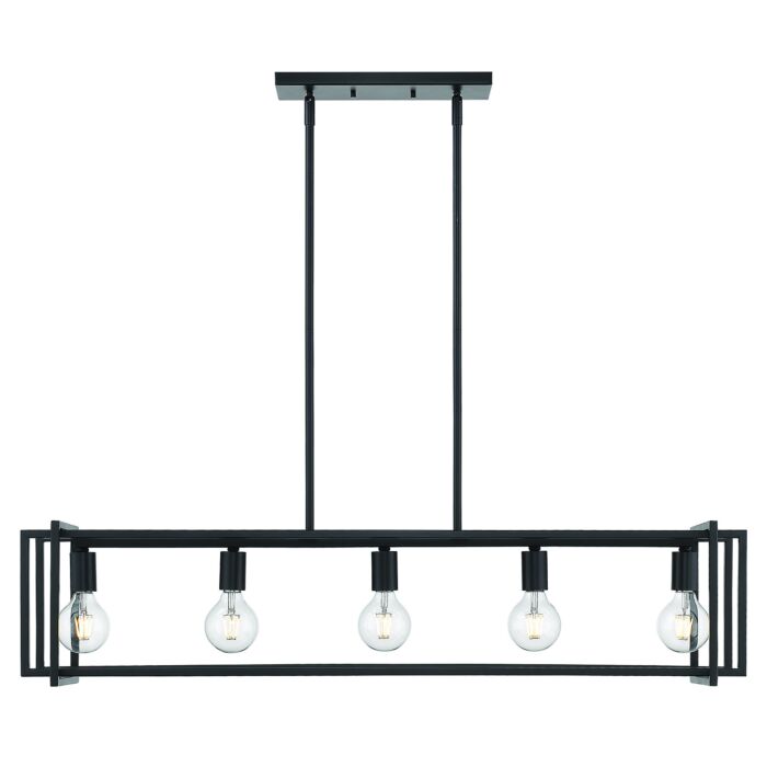 Golden Tribeca 5 Light 9 Inch Pendant Light in Black