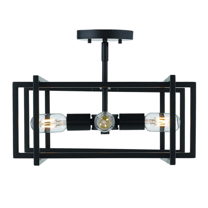 Golden Tribeca Craftsman Ceiling Light in Black