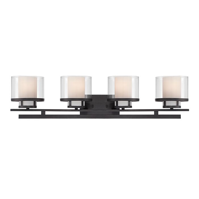 Fusion 4-Light Bathroom Vanity Light Bar in Biscayne Bronze