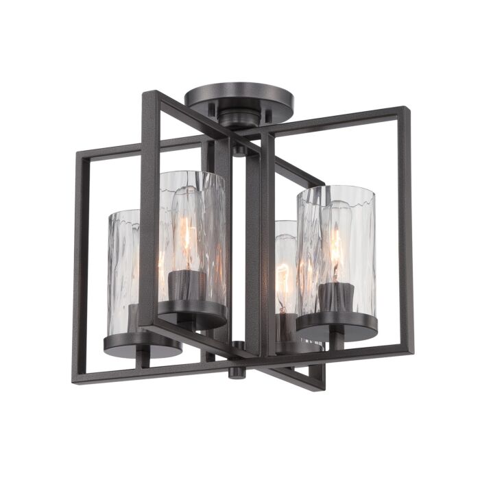 Elements 4-Light Semi-Flush Mount in Charcoal