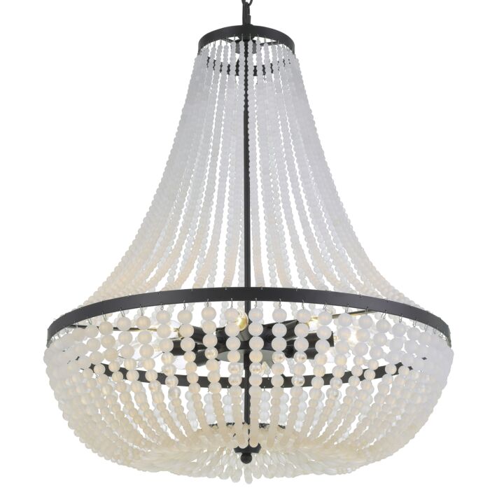 Crystorama Rylee 8 Light 32 Inch Modern Chandelier in Matte Black