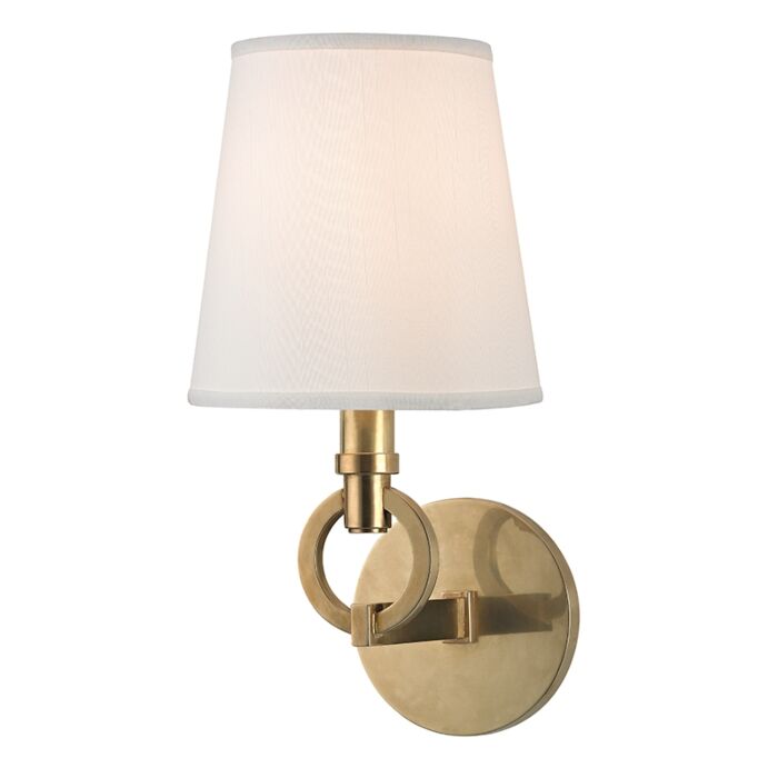 Hudson Valley Malibu 13 Inch Wall Sconce in Aged Brass