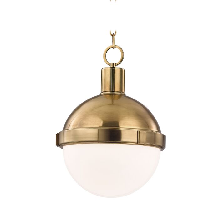 Hudson Valley Lambert 16 Inch Pendant Light in Aged Brass