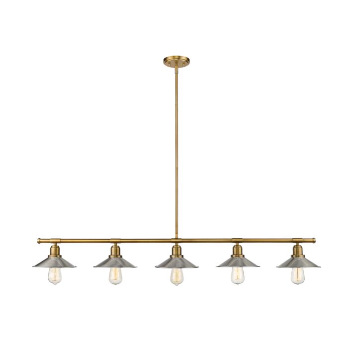 Z Lite Casa 5 Light Linear Pendant Light In Factory Brass