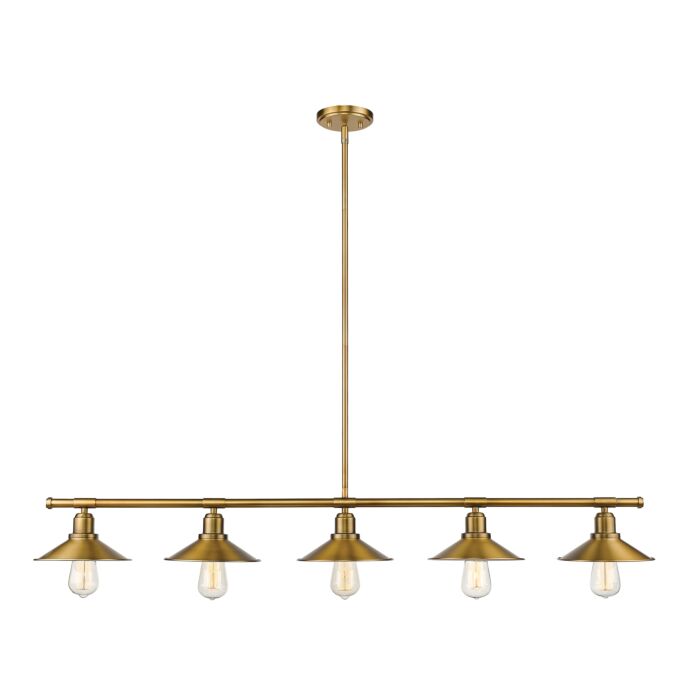 Z Lite Casa 5 Light Linear Pendant Light In Factory Brass
