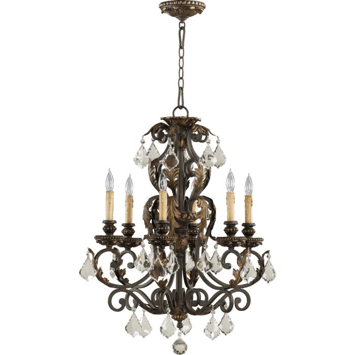 Quorum Rio Salado 6 Light Chandelier in Toasted Sienna