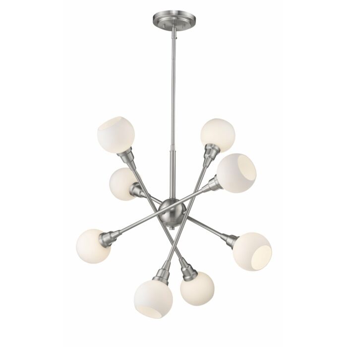 Z Lite Tian 8 Light Pendant Light In Brushed Nickel