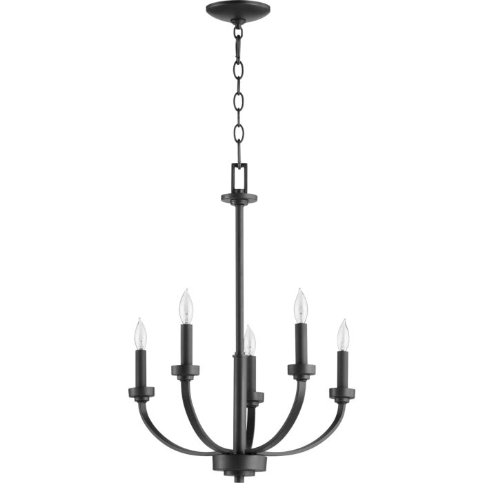 Quorum Reyes 5 Light 25 Inch Transitional Chandelier in Noir