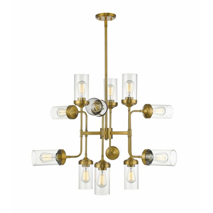 Z Lite Calliope 12 Light Pendant Light In Foundry Brass