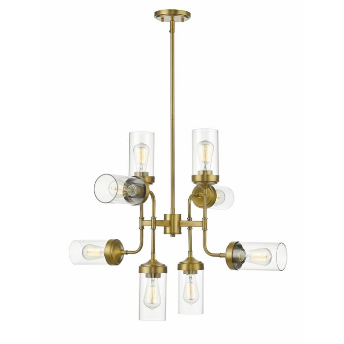 Z Lite Calliope 8 Light Pendant Light In Foundry Brass