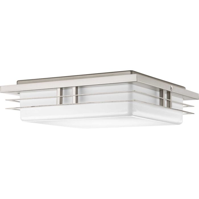 Helm LED 2-Light LED Flush Mount in Brushed Nickel