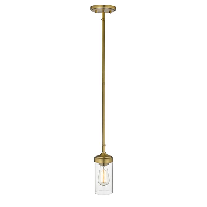 Z Lite Calliope 1 Light Mini Pendant Light In Foundry Brass