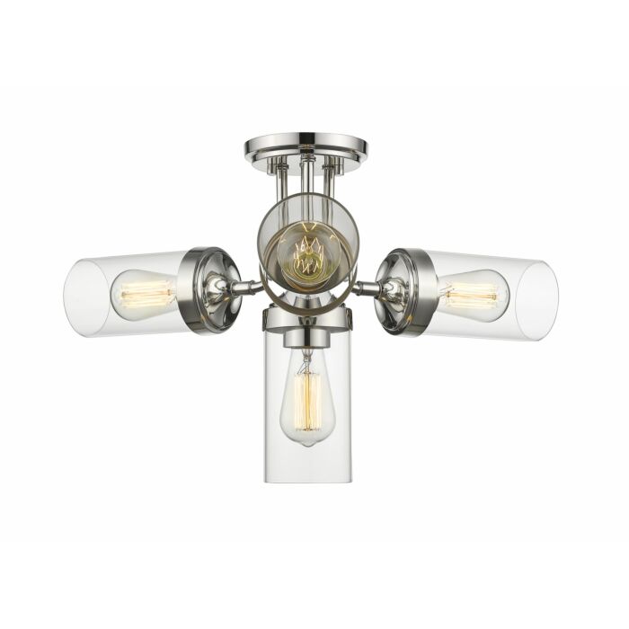 Z Lite Calliope 4 Light Semi Flush Mount Ceiling Light In Polished Nickel