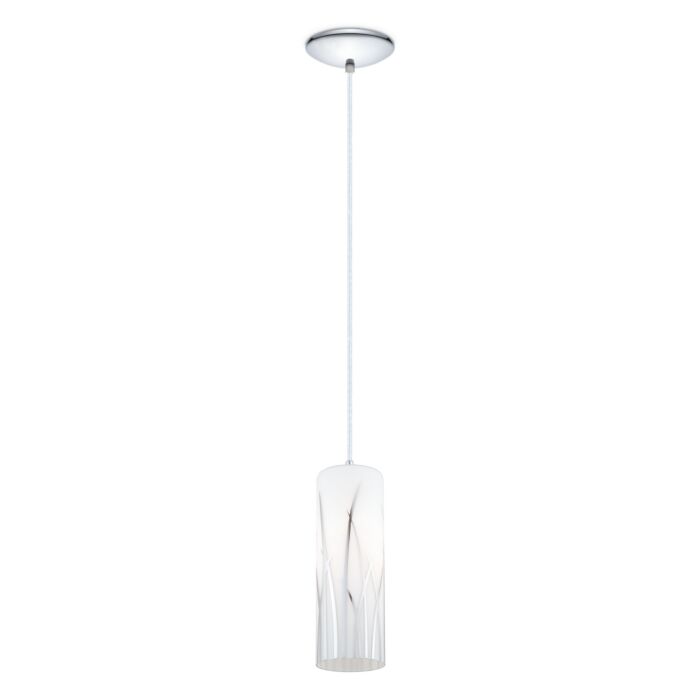 Rivato 1-Light Pendant in White with Chrome