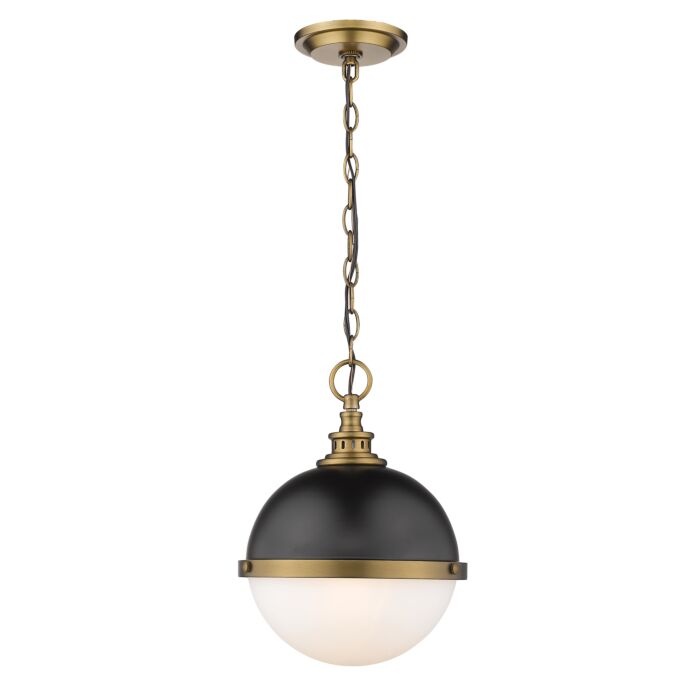 Z Lite Peyton 2 Light Mini Pendant Light In Matte Black With Factory Bronze