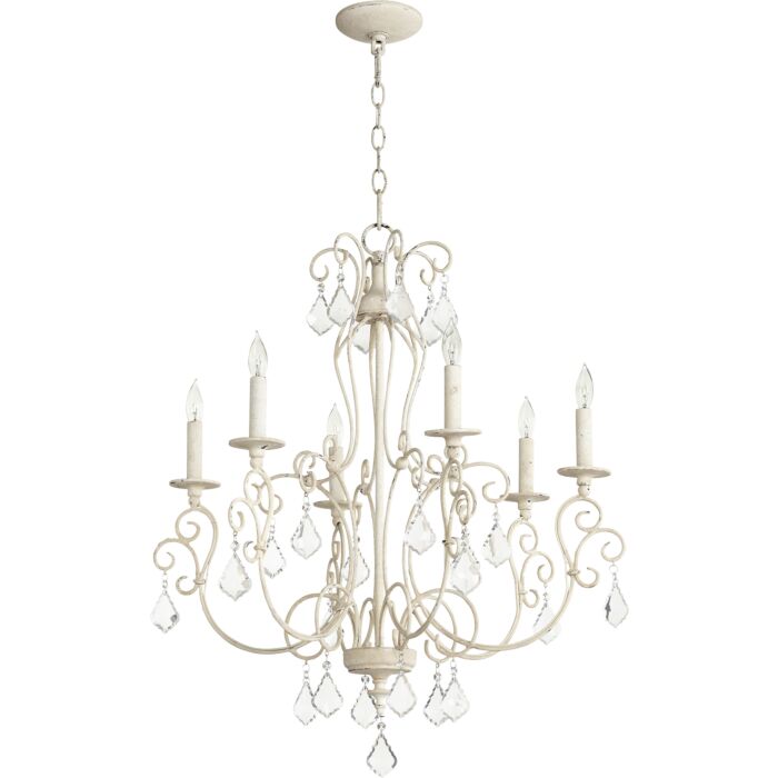 Quorum Ariel 6 Light Chandelier in Persian White