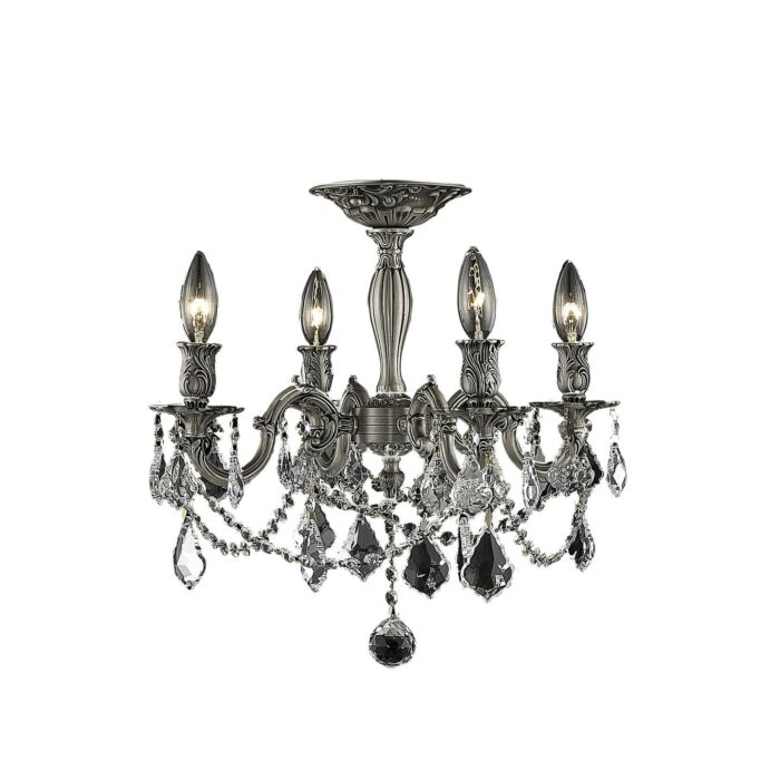 Rosalia 4-Light Flush Mount in Pewter