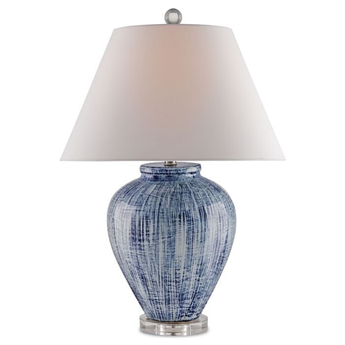 Currey & Company 28 Inch Malaprop Table Lamp in Blue and White