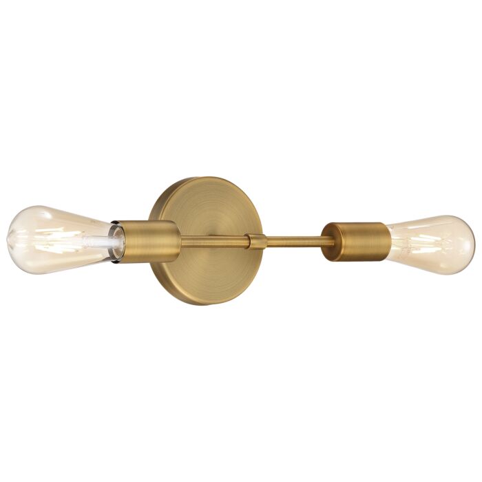 Access Iconic 2 Light Wall Sconce in Antique Brushed Brass