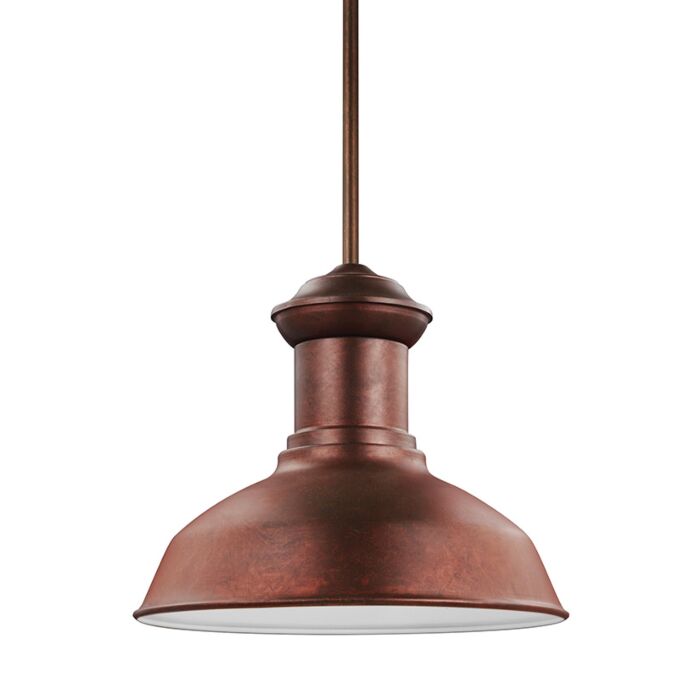 Sea Gull Fredricksburg Outdoor Hanging Light in Weathered Copper