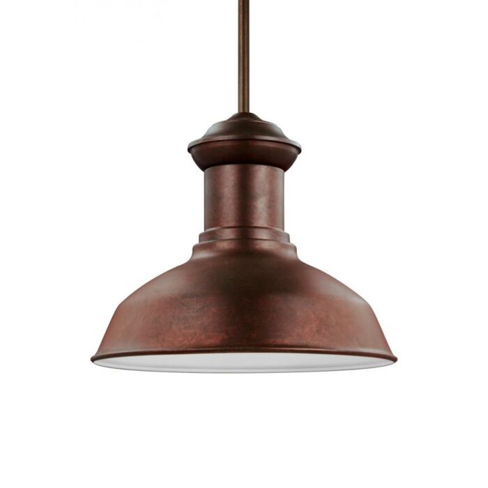 Sea Gull Fredricksburg Outdoor Hanging Light in Weathered Copper