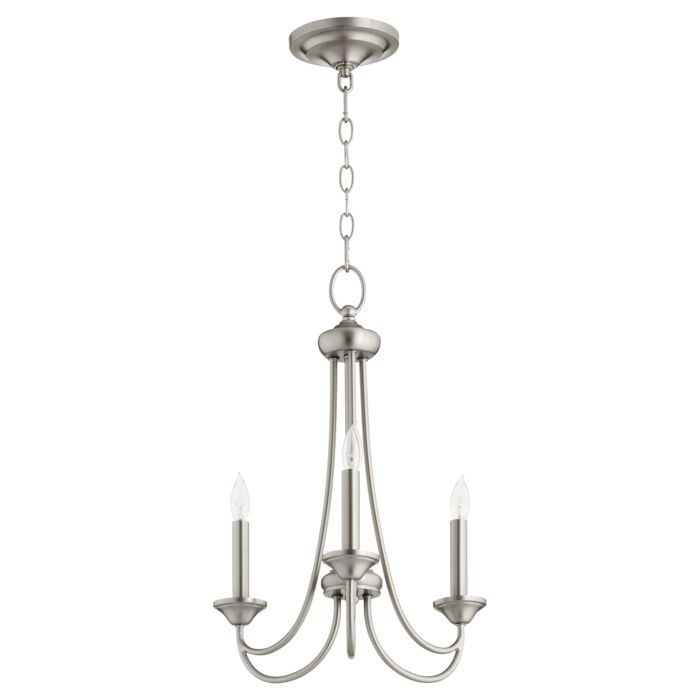 Quorum Brooks 3 Light 21 Inch Transitional Chandelier in Satin Nickel