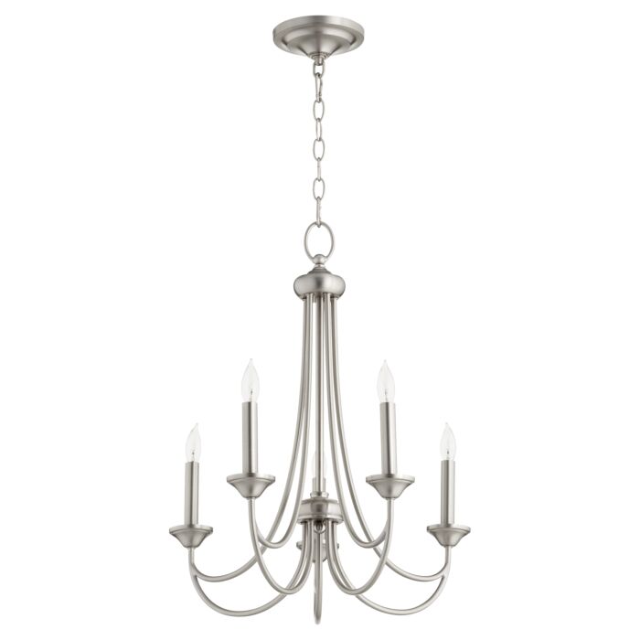 Quorum Brooks 5 Light 24 Inch Transitional Chandelier in Satin Nickel