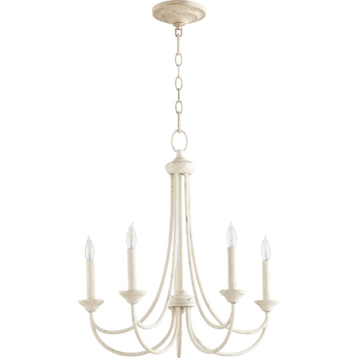 Quorum Brooks 5 Light Candelabra Chandelier in Persian White