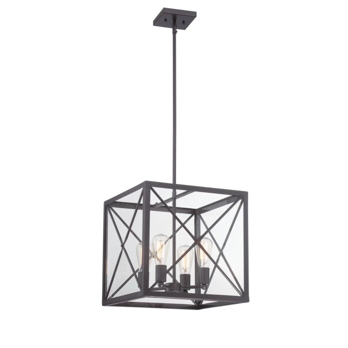 High Line 4-Light Pendant in Satin Bronze