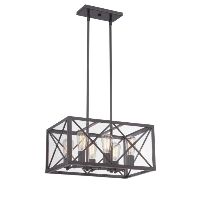 High Line 6-Light Chandelier in Satin Bronze