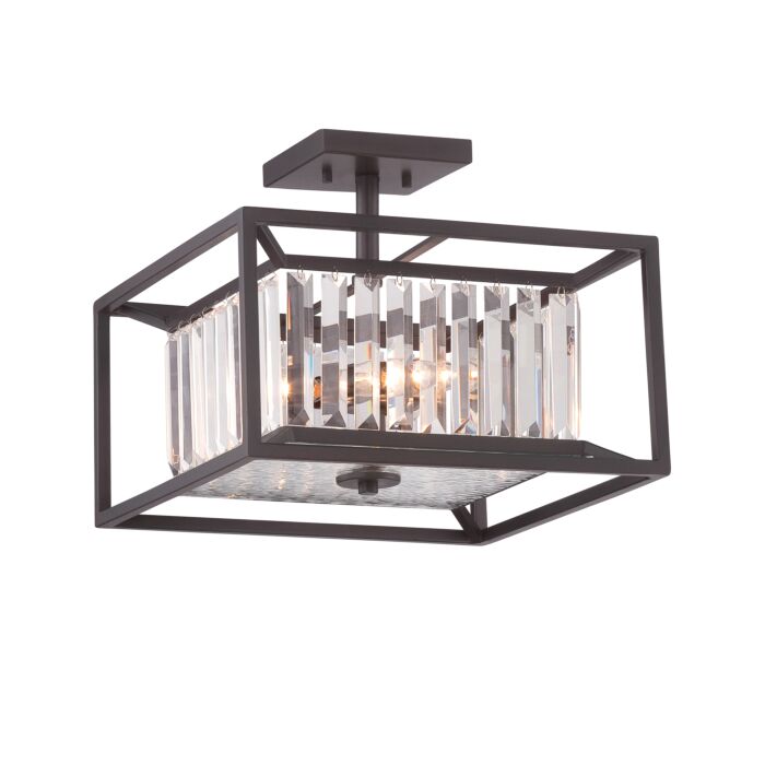 Linares 3-Light Semi-Flush Mount in Vintage Bronze