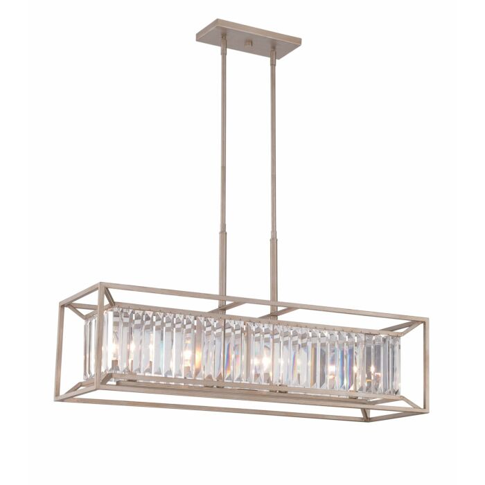 Linares 4-Light Island Pendant in Aged Platinum