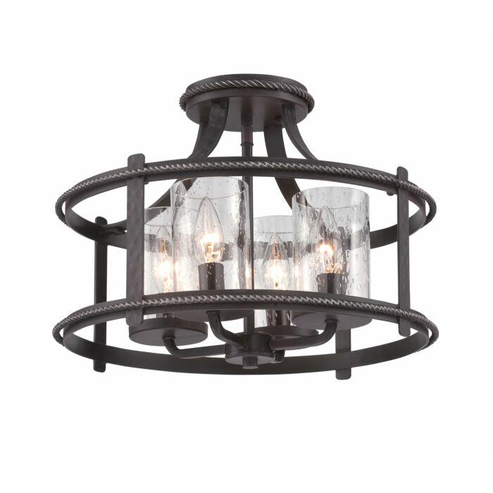 Palencia 4-Light Semi-Flush Mount in Artisan Pardo Wash