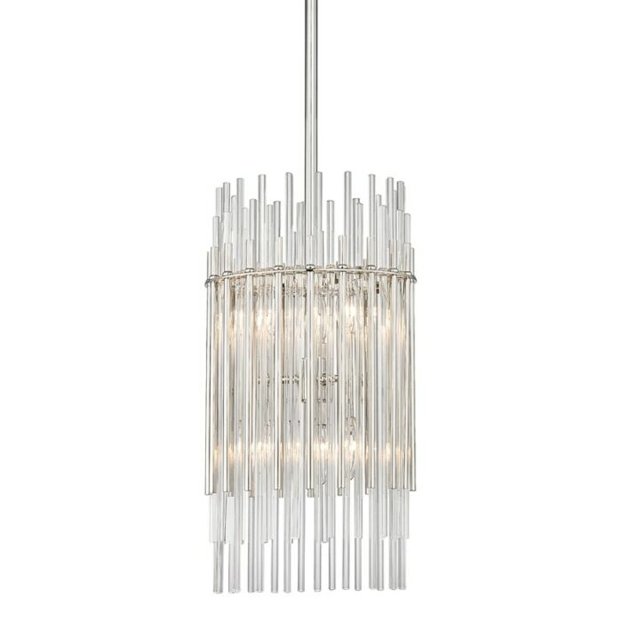 Hudson Valley Wallis 6 Light 20 Inch Pendant Light in Polished Nickel