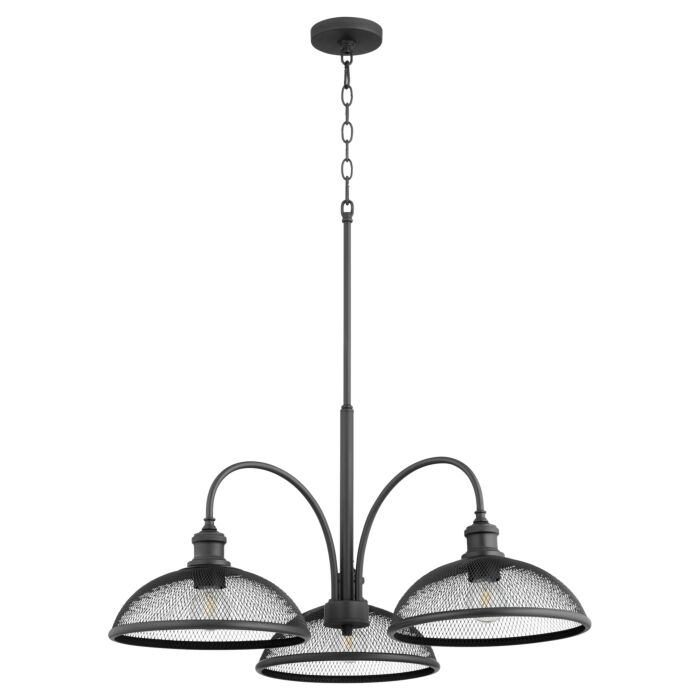 Quorum Omni 3 Light 15 Inch Dinette & Breakfast Chandelier in Noir