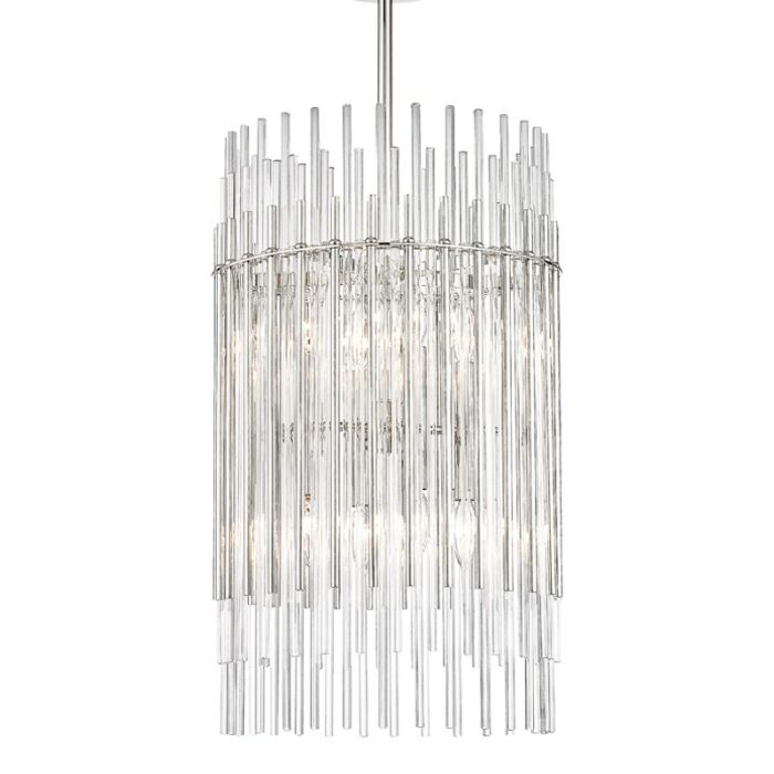 Hudson Valley Wallis 8 Light 26 Inch Pendant Light in Polished Nickel