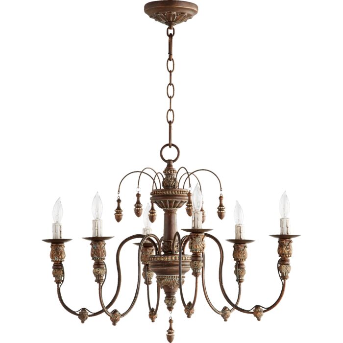Quorum Salento 6 Light 20 Inch Chandelier in Vintage Copper