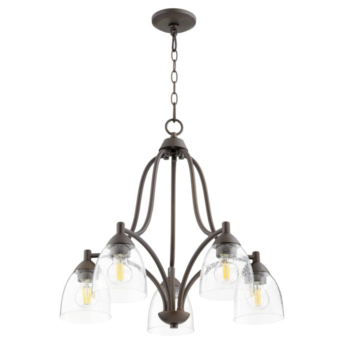 Quorum Barkley 5 Light 23 Inch Dinette & Breakfast Chandelier in Oiled Bronze with
