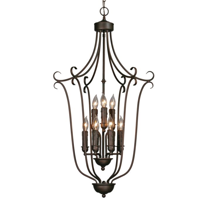 Golden 9 Light Foyer Light in Rubbed Bronze