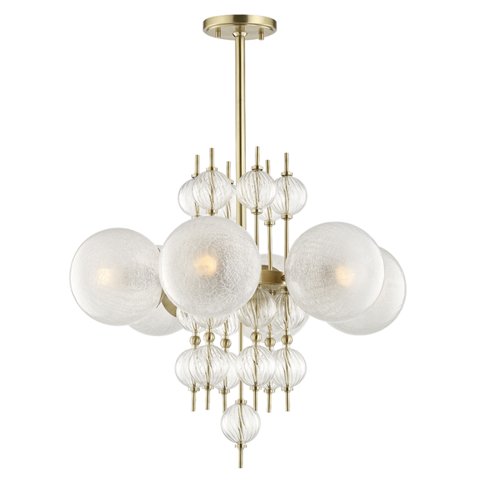 Hudson Valley Calypso by Corey Damen Jenkins 6 Light Chandelier in Aged Brass