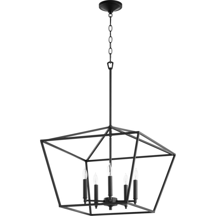 Quorum Gabriel 5 Light 18 Inch Dinette & Breakfast Chandelier in Noir